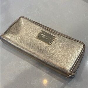 Michael Kors Shimmering Gold Zip-Around Wallet